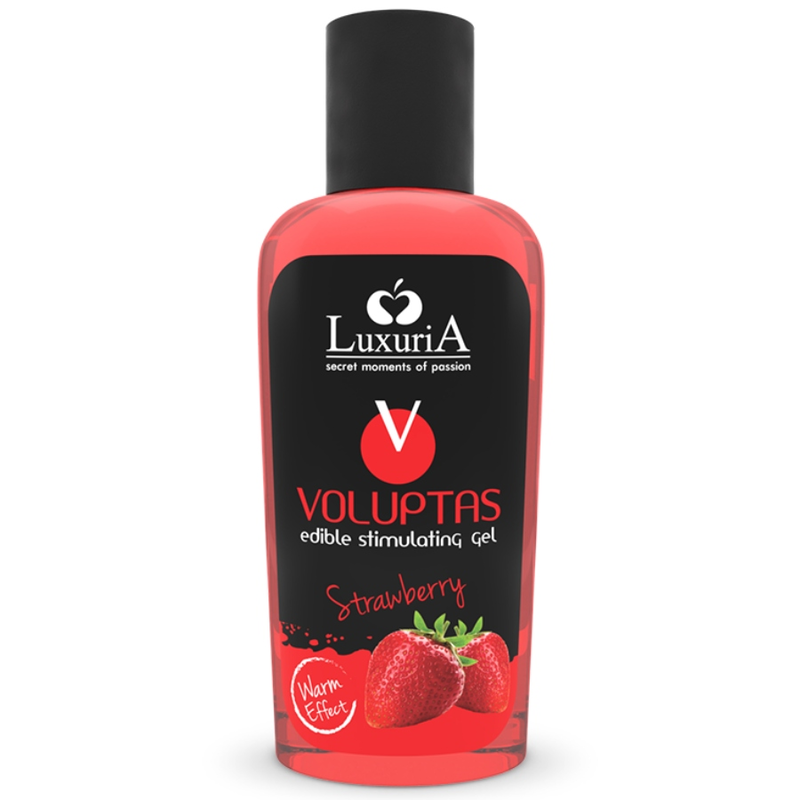 INTIMATELINE LUXURIA - VOLUPTAS JEDLÝ MASÁŽNÍ GEL HŘIJÍCÍ EFEKT - JAHODA 100 ML