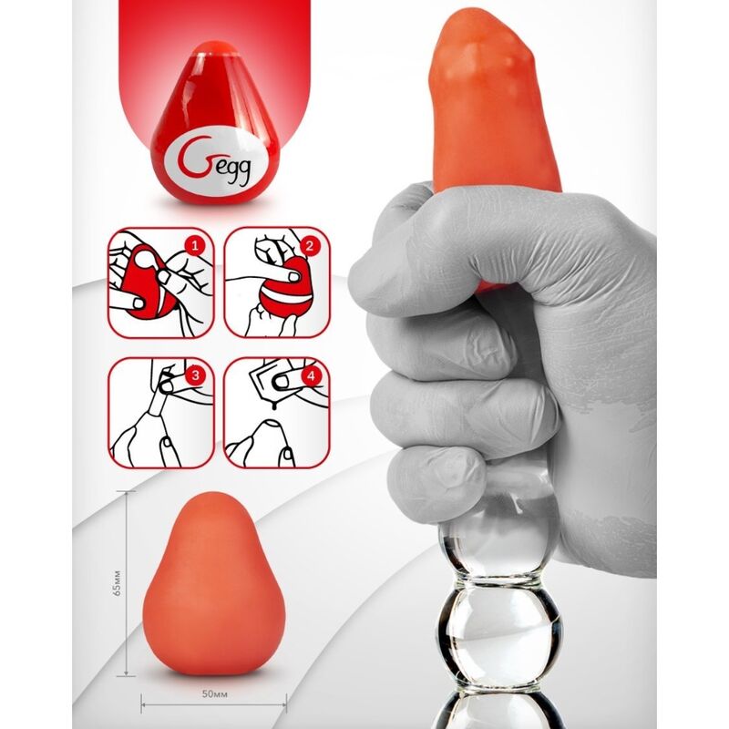 G-VIBE - ZNOVU POUŽITELNÝ TEXTUROVANÝ MASTURBÁTOR EGG RED