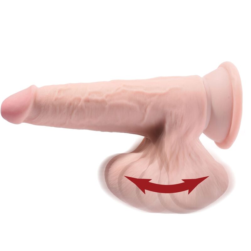 KING COCK - PLUS 3D DILDO SWINGING BALLS 15,2 CM SVĚTLÁ KŮŽE