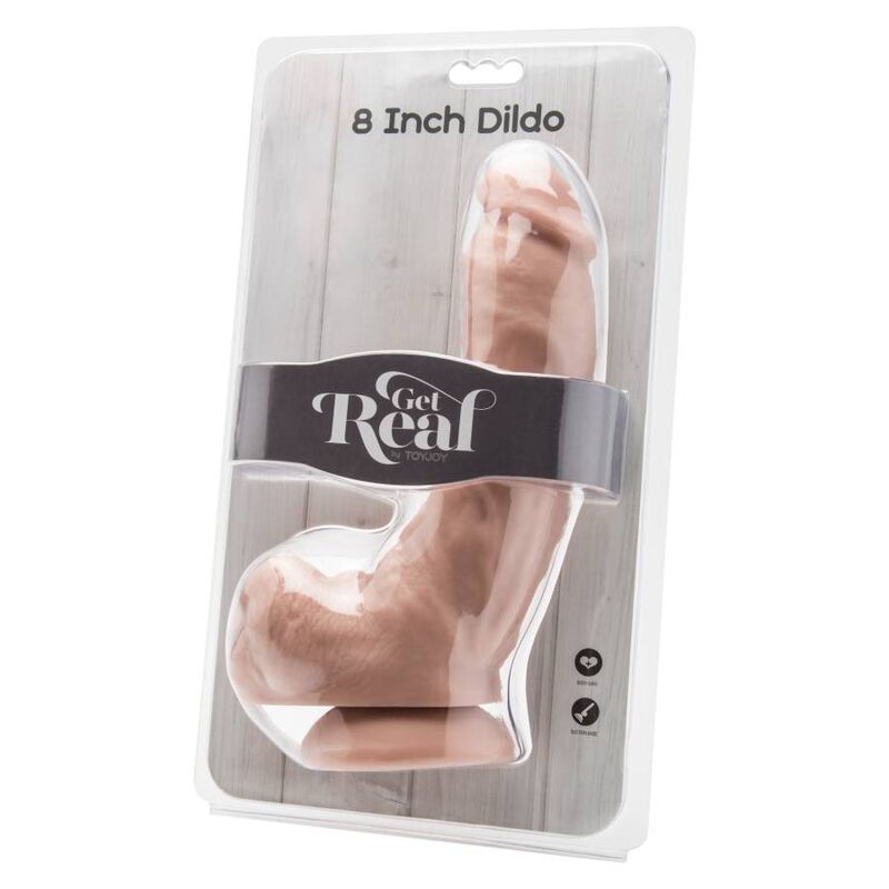 ZÍSKEJTE REÁL - DILDO 20,5 CM S POVRCHOVÝMI MATERIÁLY NA KOULE