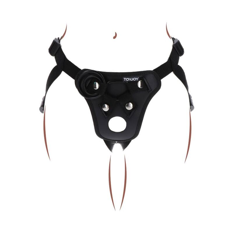 GET REAL - PÁSOVÝ POSTROJ STRAP-ON PLEASURE HARNESS ČERNÝ
