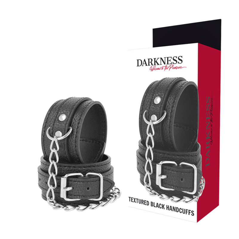 DARKNESS - ČERNÁ TEXTUROVANÁ KOŽENÁ POUTA