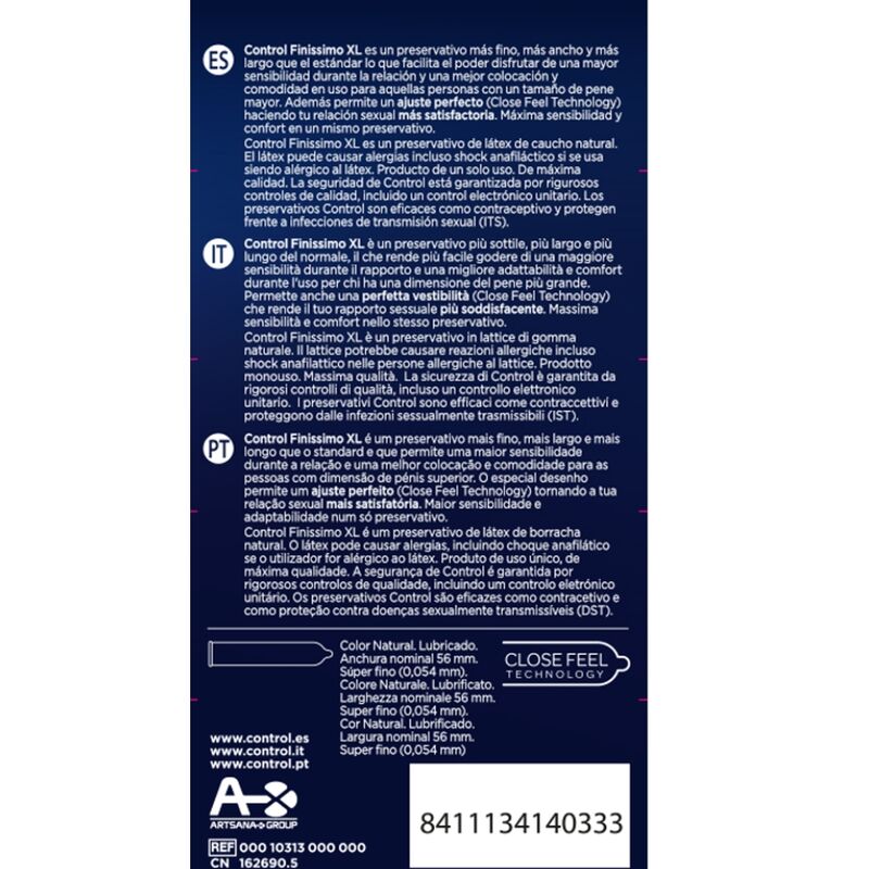 OVLÁDÁNÍ - FINISSIMO XL KONDOMY 12 JEDNOTEK