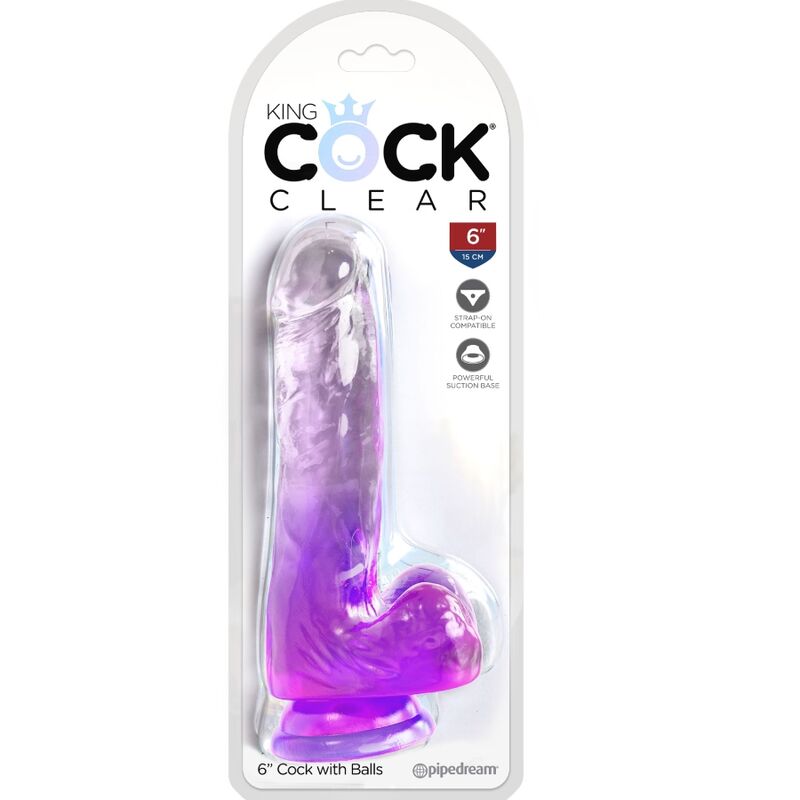 KRÁLOVSKÝ PENIS - PRŮHLEDNÝ REALISTICKÝ PENIS S KURVAMI 13,5 CM FIALOVÝ