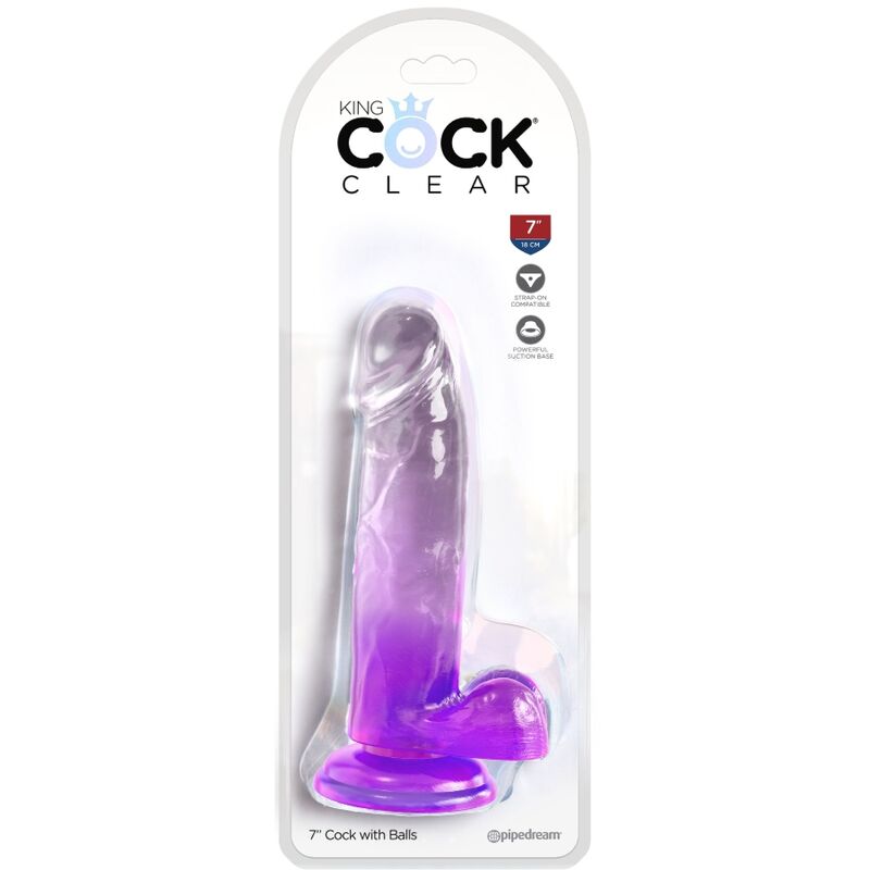 KRÁLOVSKÝ PENIS - PRŮHLEDNÝ REALISTICKÝ PENIS S KURVAMI 15,2 CM FIALOVÝ