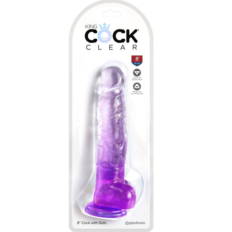 KRÁLOVSKÝ PENIS - PRŮHLEDNÝ REALISTICKÝ PENIS S KURVAMI 16,5 CM FIALOVÝ