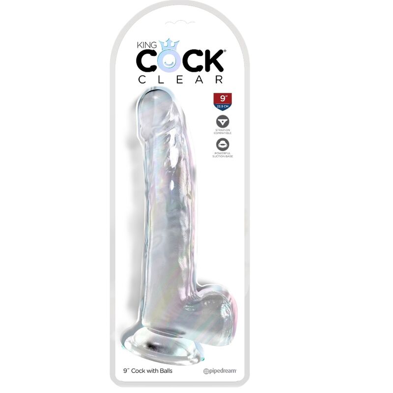 KING COCK - PRŮHLEDNÉ DILDO S VARLATY 20,3 CM TRANSPARENTNÍ