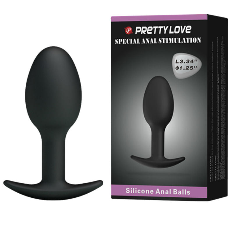 PRETTY LOVE - SILIKONOVÝ ANÁLNÍ KOlík 6,5 CM ČERNÝ