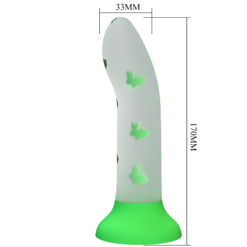 PRETTY LOVE - KOUZELNÉ NOCHUTENÉ DILDO BEZ VIBRACÍ SVÍTÍCÍ ZELENÉ