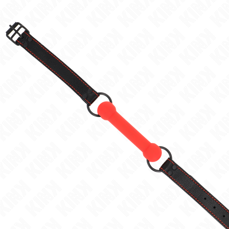 KINK - RUBÍK S KOSTÍ S KOŽENKOVÝM ŘEMÍNKEM ČERVENÝ, NASTAVITELNÝ 41-57 CM