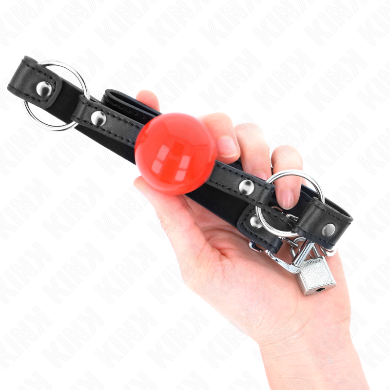 KINK - RUBÍK S KULIČKAMI 4 CM S UZAVRETÍM, ČERVENÁ KULIČKA, ČERNÝ PÁSEK 60 x 2 CM