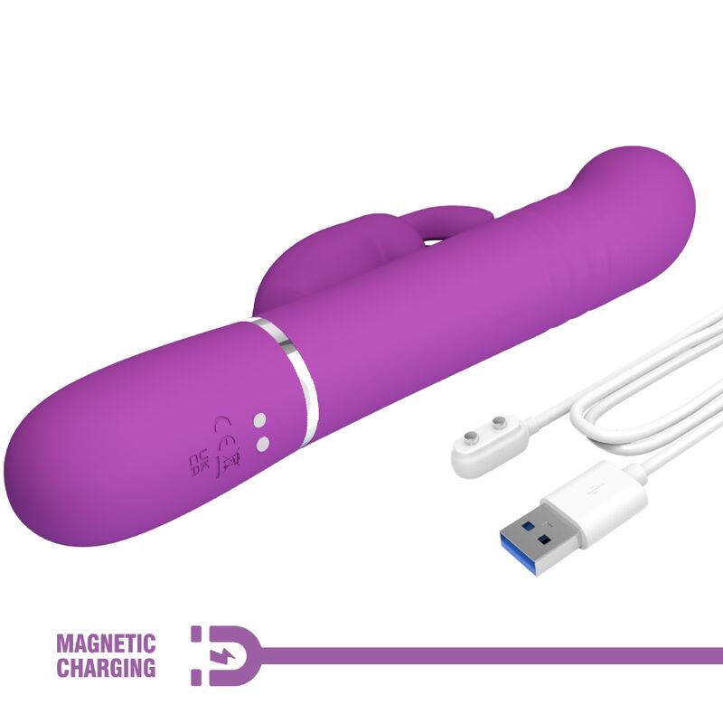 PRETTY LOVE - COALE 4 IN 1 MULTIFUNCTION RABBIT VIBRATOR PURPLE