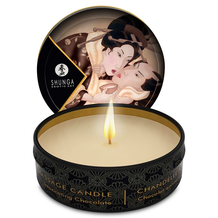 SHUNGA - MINI CARESS BY CANDELIGHT ČOKOLÁDOVÁ MASÁŽNÍ SVÍČKA 30 ML
