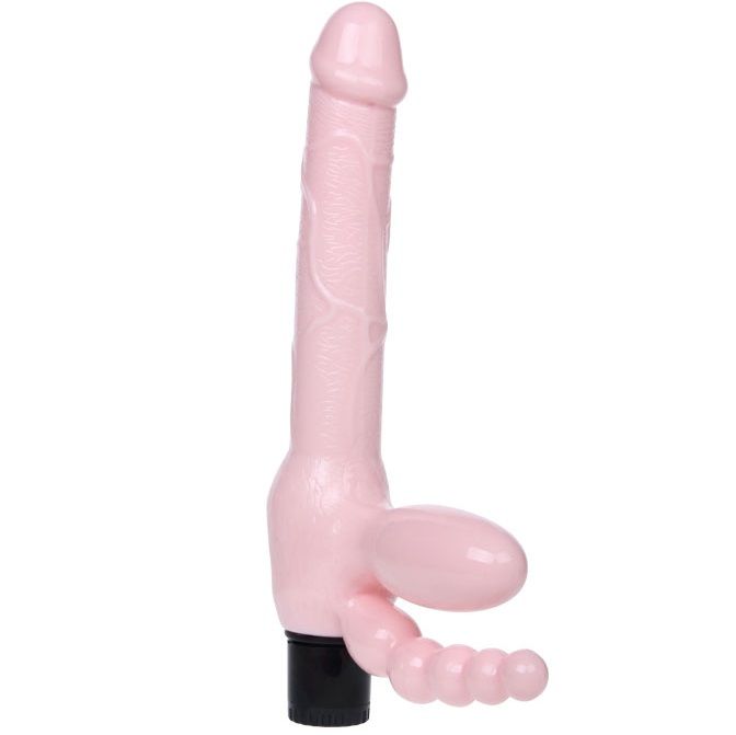 BAILE - TPR BEZLANKOVÝ POSTROJ S VIBRACEMI A ANÁLNÍ STIMULACÍ 25,4 CM