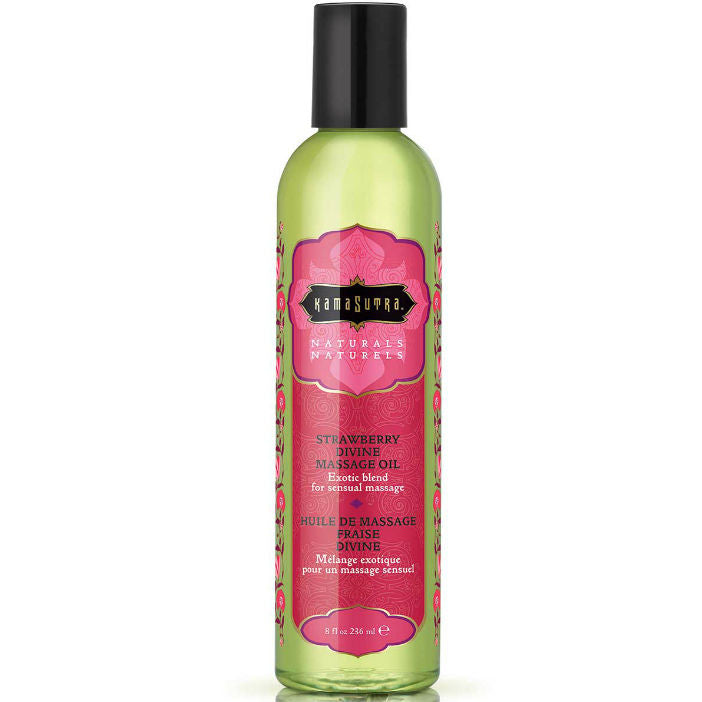 KAMASUTRA - PŘÍRODNÍ BOŽSKÝ JAHODNÝ MASÁŽNÍ OLEJ 236 ML