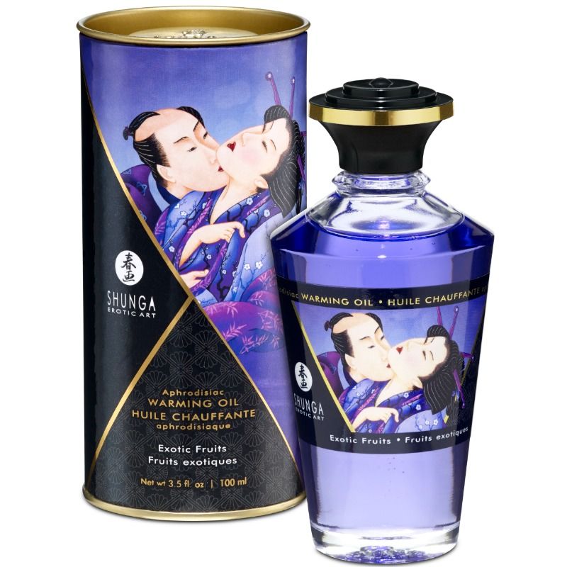 SHUNGA - MASÁŽNÍ OLEJ S TEPLÝM EFEKTEM PŘÍCHUŤ EXOTICKÉHO OVOCE 100 ML
