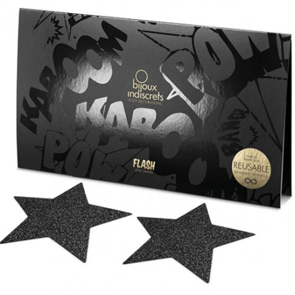 BIJOUX - INDISCRETS FLASH BLACK STAR KABELKY NA VSUVKY