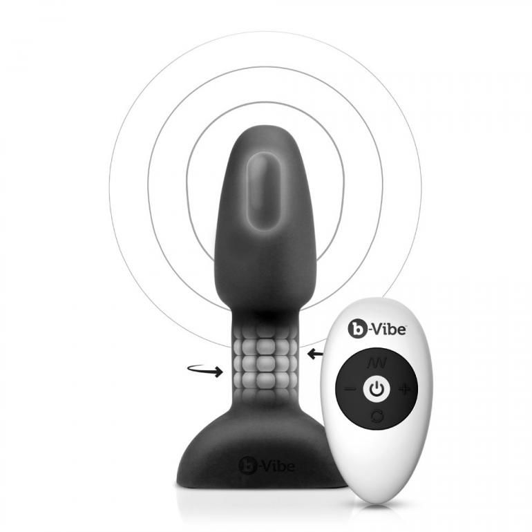 B-VIBE - ANÁLNÍ KOlík s dálkovým ovládáním pro anální sex, drobný, černý