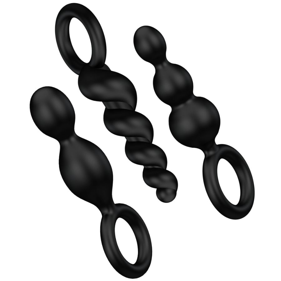 SATISFYER - SADA ANÁLNÍCH ZÁTKŮ 3 KS ČERNÉ