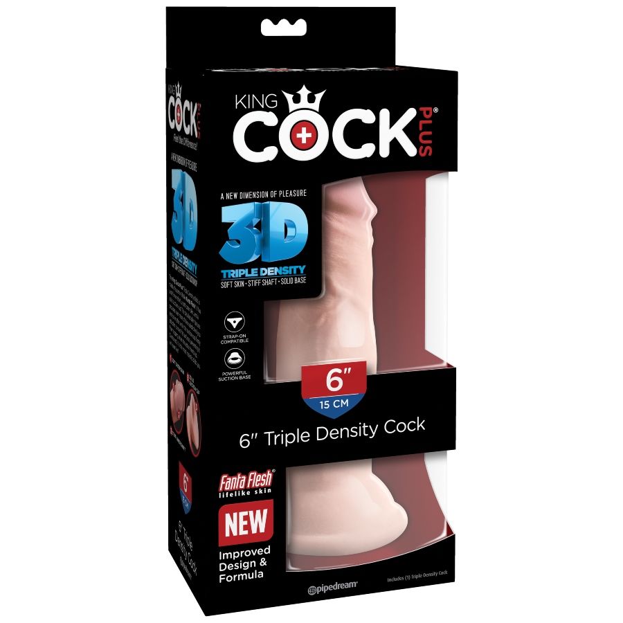 KING COCK - TROJITÉ DILDO S HUSTOTOU 15 CM