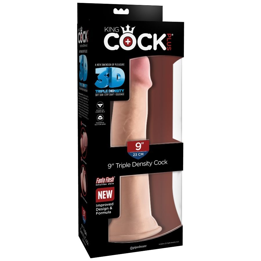 KING COCK - TROJITÉ DILDO S HUSTOTOU 23 CM