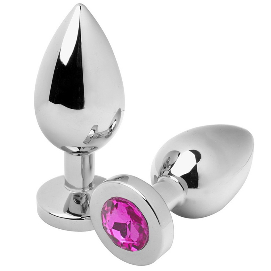 KOVOVÝ TVRDÝ - ANÁLNÍ KOlík DIAMOND RŮŽOVÝ STŘEDNÍ 7,62 CM