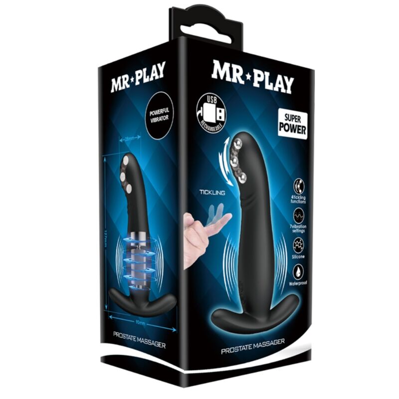 MR PLAY - DOBÍJECÍ ČERNÝ MASÁŽER PROSTATY