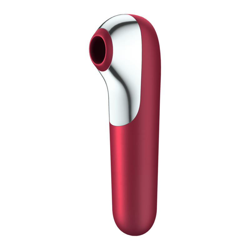 SATISFYER - DUAL LOVE VIBRÁTOR A SÁVAČKA S PULZOVANÝM VZDUCHEM ČERVENÁ