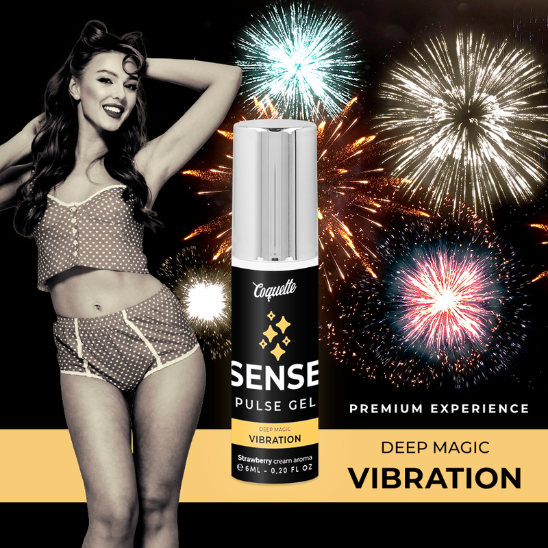 KOKETNÍ ŠIK TOUHA - PULZNÍ GEL JAHODA MAGIC VIBRACE PREMIUM 6ML