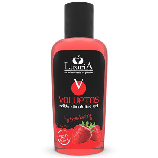 INTIMATELINE LUXURIA - VOLUPTAS JEDLÝ MASÁŽNÍ GEL HŘIJÍCÍ EFEKT - JAHODA 100 ML