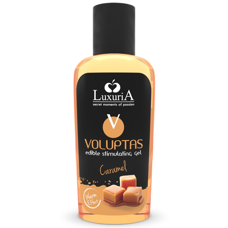 INTIMÁLNÍ LINKA LUXURIA - VOLUPTAS JEDLÝ MASÁŽNÍ GEL S OHŘÍVACÍM ÚČINKEM - KARAMELOVÝ 100 ML