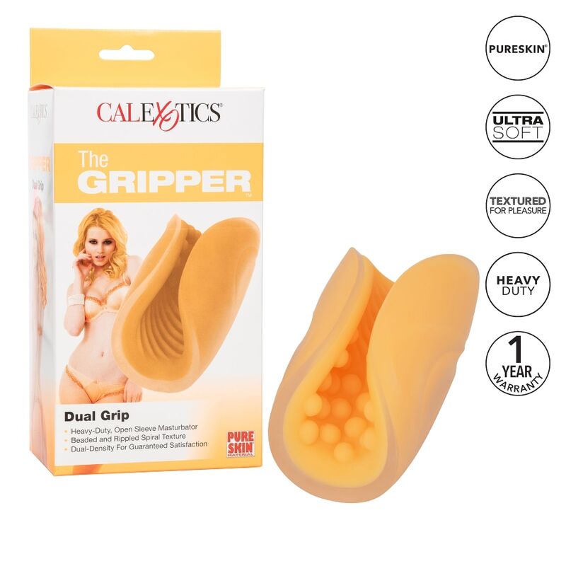 CALEXOTICS - MASTURBÁTOR S KORÁLKOVÝM DRŽADLEM ORANŽOVÝ