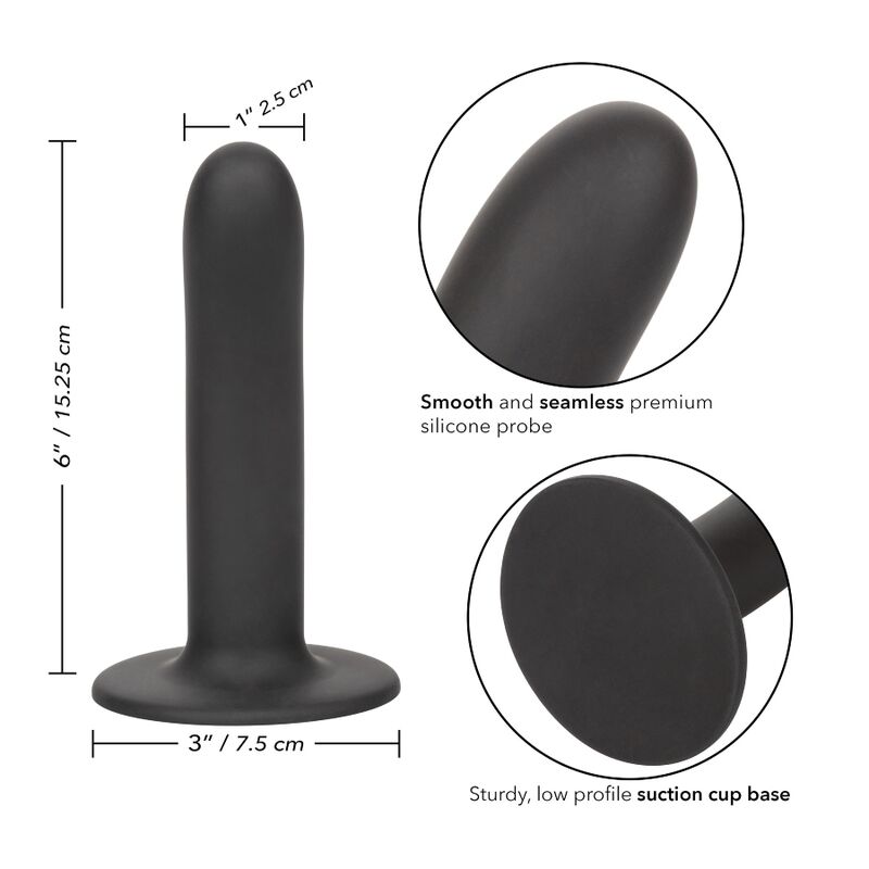 CALEXOTICS - BOUNDLESS DILDO 15,25 CM KOMPATIBILNÍ S POSTROJEM, HLADKÉ
