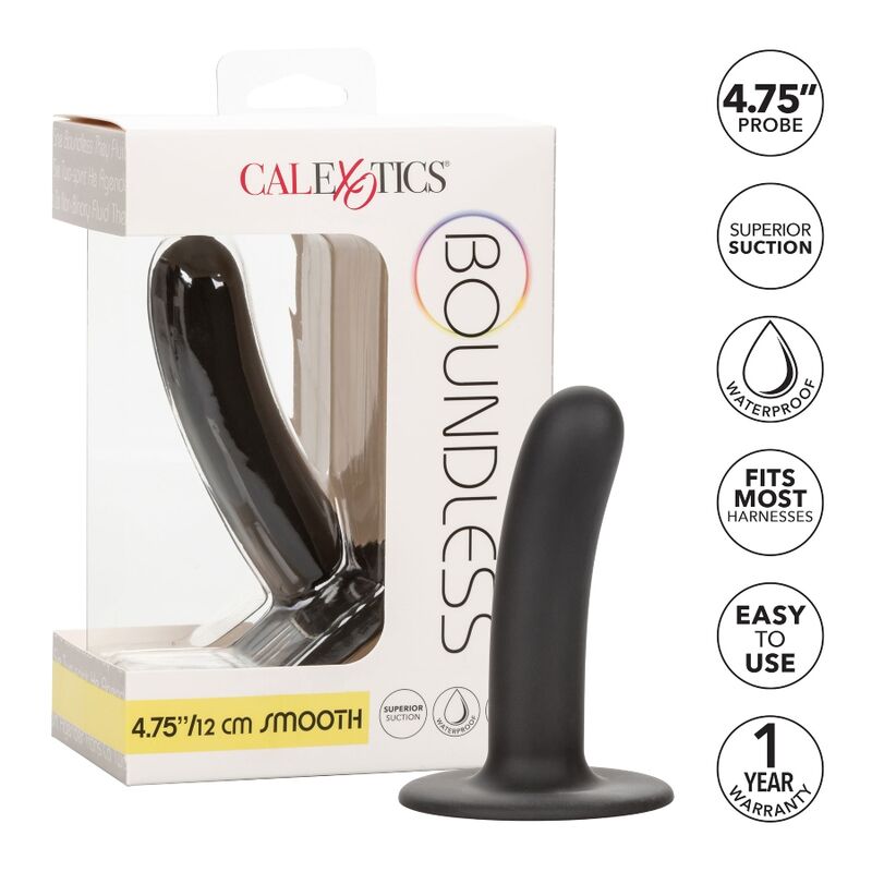 CALEXOTICS - BOUNDLESS DILDO 12 CM KOMPATIBILNÍ S POSTROJEM, HLADKÉ