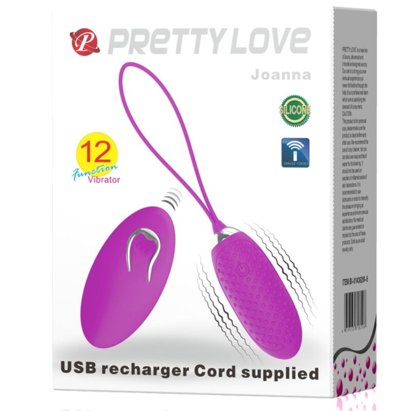 PRETTY LOVE - VIBRACE VAJÍČKO JOANNA S DÁLKOVÝM OVLÁDÁNÍM 12 REŽIMŮ