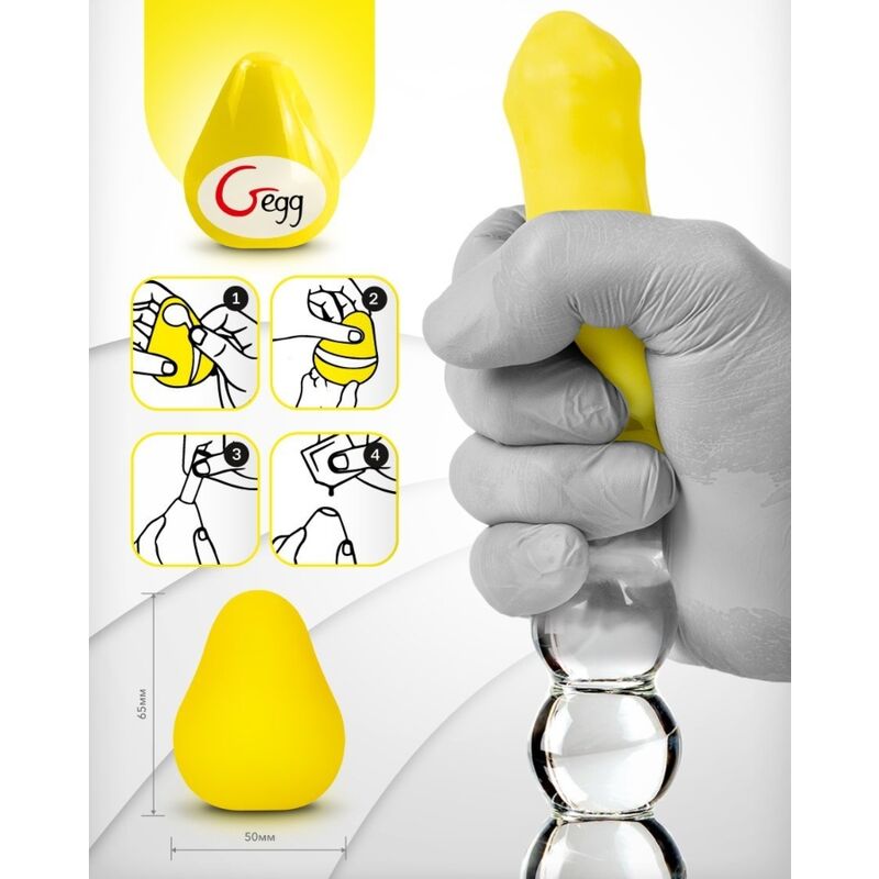 G-VIBE - ZNOVU POUŽITELNÉ ŽLUTÉ TEXTUROVANÝ MASTURBÁTOR VAJÍČKO