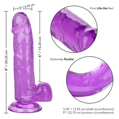 CALEXOTICS - DILDO VELIKOSTI QUEEN FIALOVÉ 15,3 CM