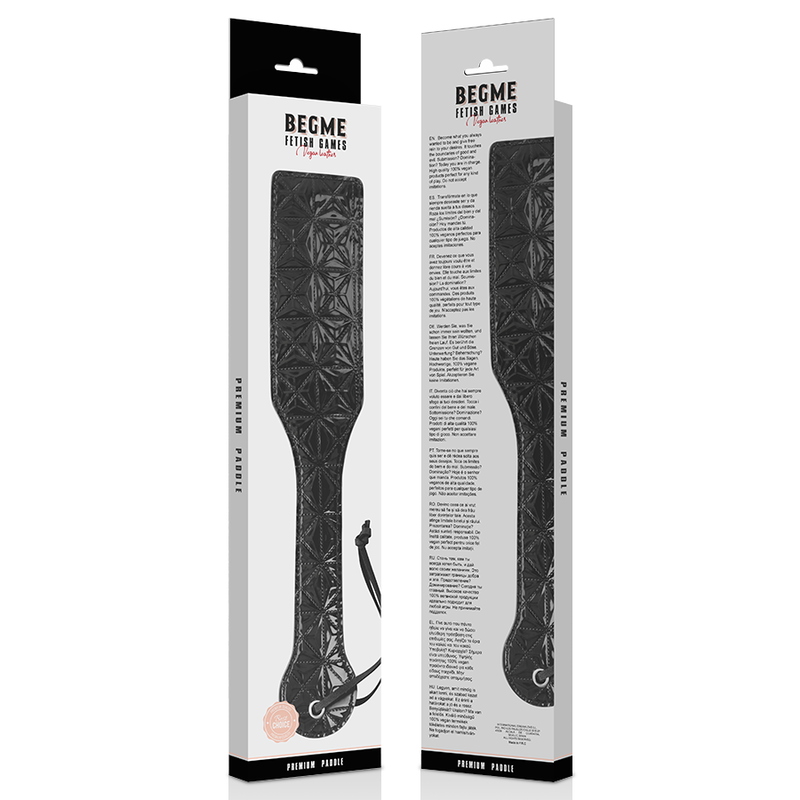 BEGME - ČERNÝ KOŽENÝ PADDLE VEGAN EDITION