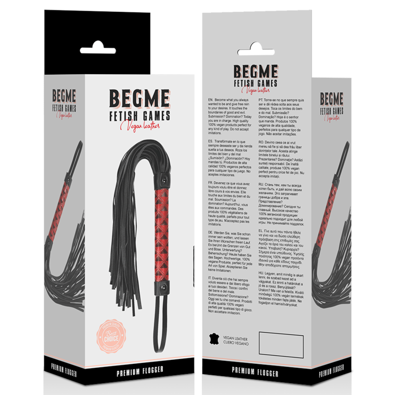 BEGME - VEGANSKÝ KOŽENÝ FLOGGER ČERVENÉ EDICE
