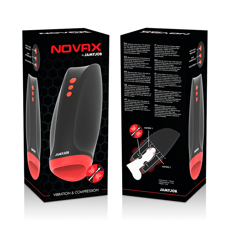 JAMYJOB - NOVAX MASTURBÁTOR S VIBRACEMI A KOMPRESÍ