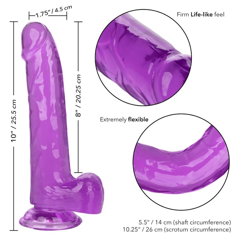 CALEXOTICS - VELIKOST QUEEN DILDO FIALOVÉ 20,3 CM