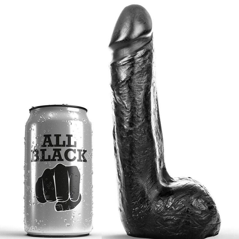 ALL BLACK - MĚKKÉ ČERNÉ REALISTICKÉ DILDO 20 CM
