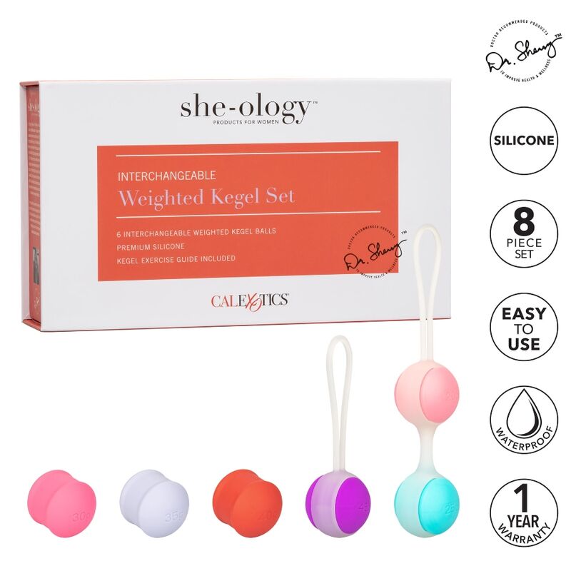 KALEXOTIKA - SHE-OLOGY SET BOLAS KEGEL INTERCAMBIABLES