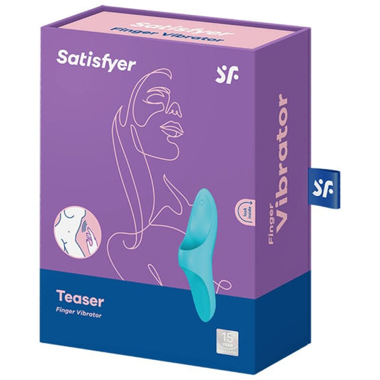 SATISFYER - VIBRAČNÍ PRST S MODRÝM SVĚTLEM