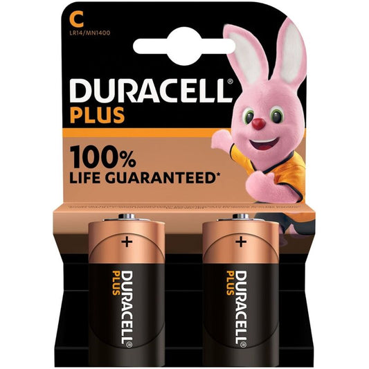 Baterie DURACELL PLUS POWER alkalická C LR14, 2 ks