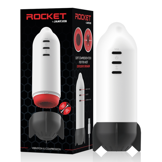 JAMYJOB - ROCKET MASTURBÁTOR S TECHNOLOGII MĚKKÉ KOMPRESE A VIBRACÍ