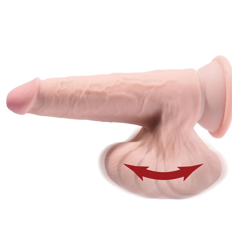 KING COCK - PLUS 3D DILDO SWINGING BALLS 24,5 CM SVĚTLÁ KŮŽE