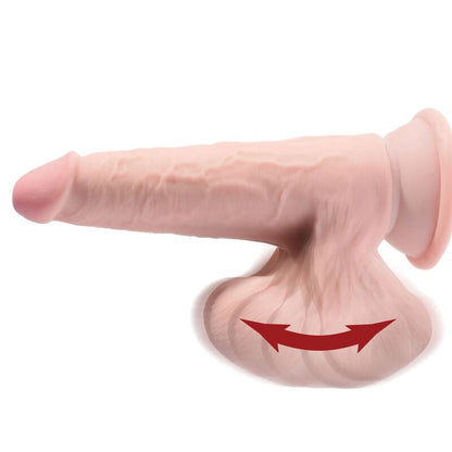 KING COCK - PLUS 3D DILDO SWINGING BALLS 24,5 CM SVĚTLÁ KŮŽE
