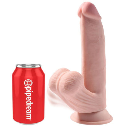 KING COCK - PLUS 3D DILDO SWINGING BALLS 24,5 CM SVĚTLÁ KŮŽE