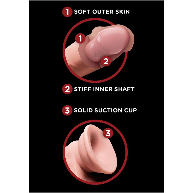 KING COCK - PLUS 3D DILDO SWINGING BALLS 15,2 CM SVĚTLÁ KŮŽE